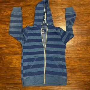 On the Byas hooded zip up. Size M. Like new